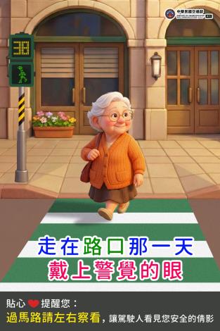 圖卡-行人過馬路要左右察看，第六張