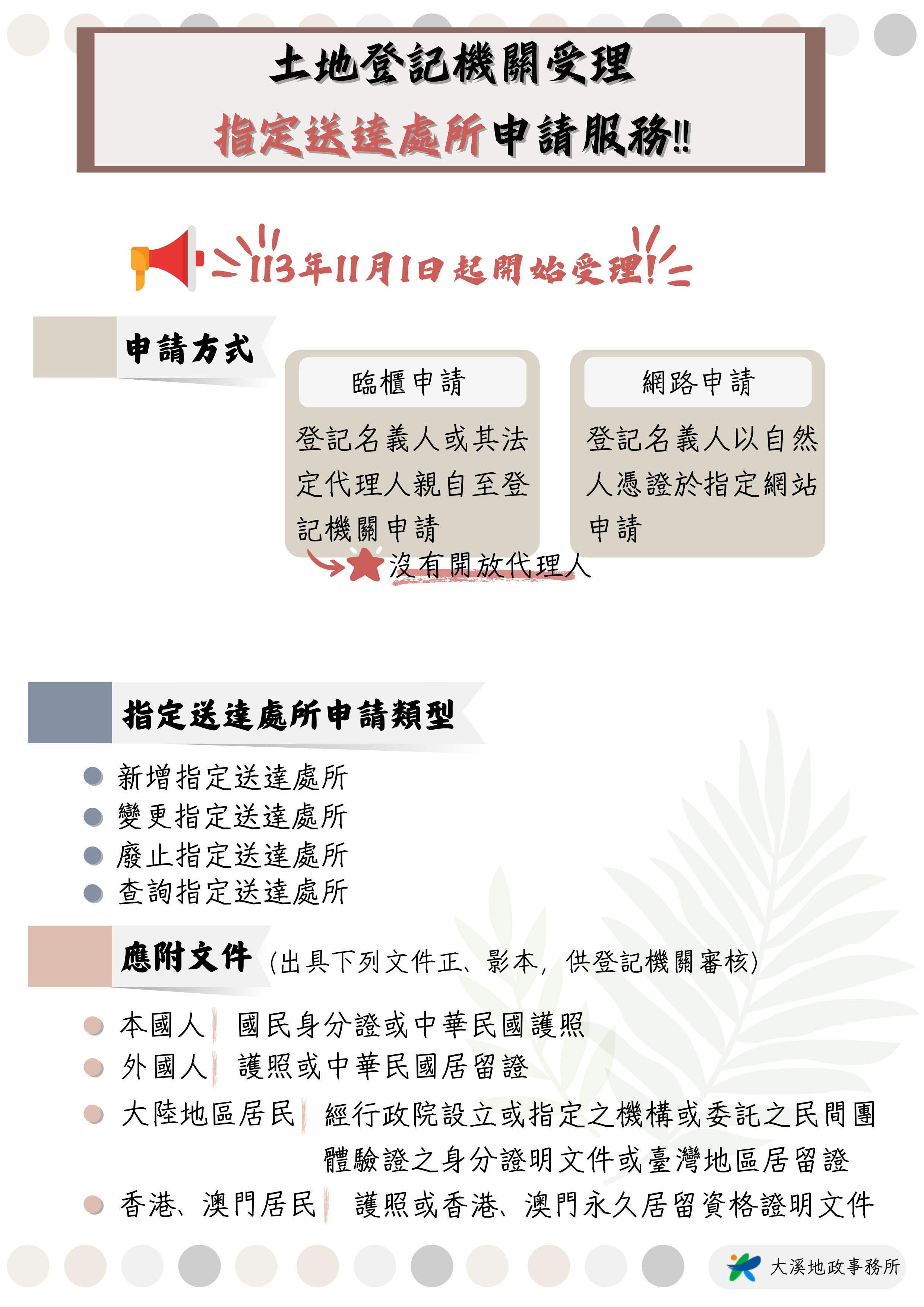 地籍異動即時通、住址隱匿、指定送達處所、電子產權憑證，４招保障不動產！