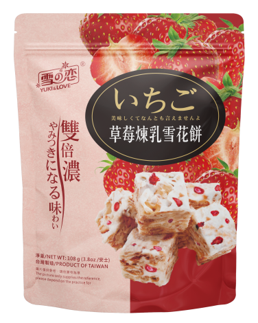 三叔公食品股份有限公司 產品名稱雪之戀-草莓煉乳雪花餅