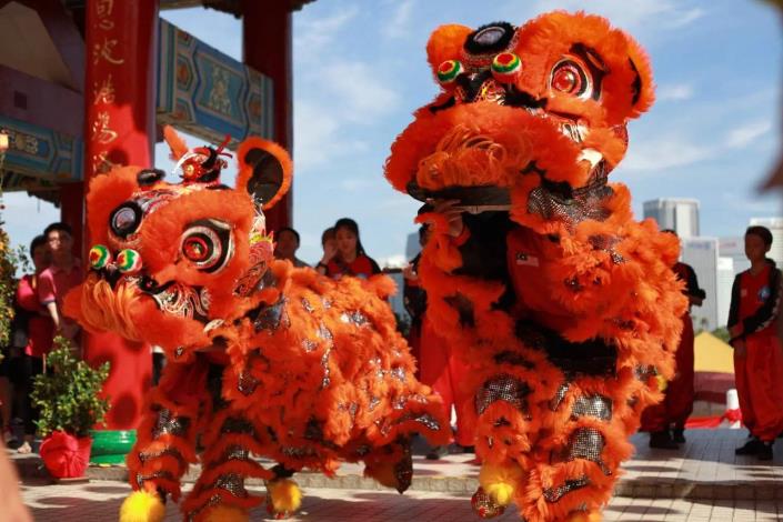 華人舞龍舞獅迎新年