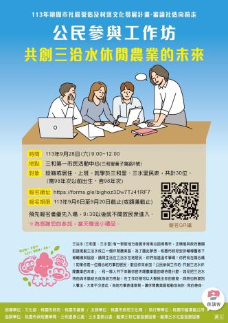 共創三洽水休閒農業的未來_海報