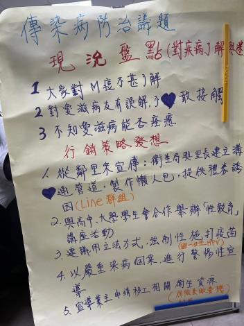 傳染病防治議題成果海報