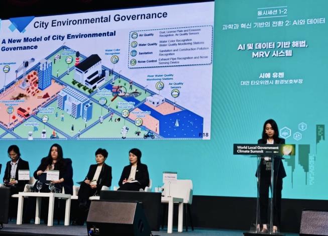 桃園引領智慧永續新潮流 「AI施工揚塵系統」成世界氣候高峰會矚目亮點(共六張)