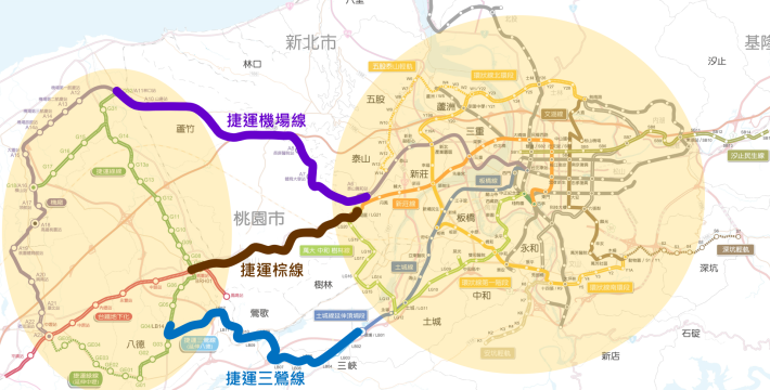 北北桃一小時軌道生活圈