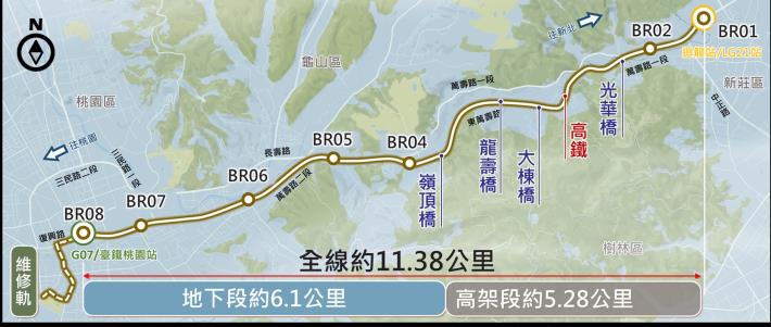 桃園捷運棕線計畫路線