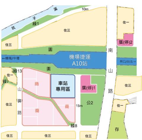 A10車站土地開發案基地位置圖