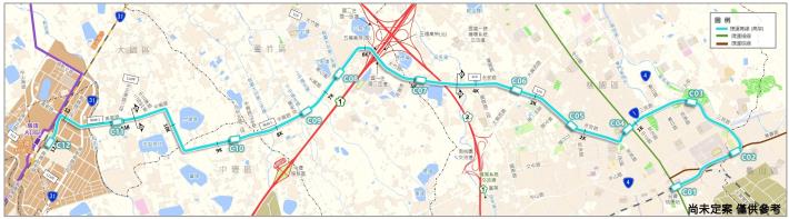 捷運青線路線示意圖