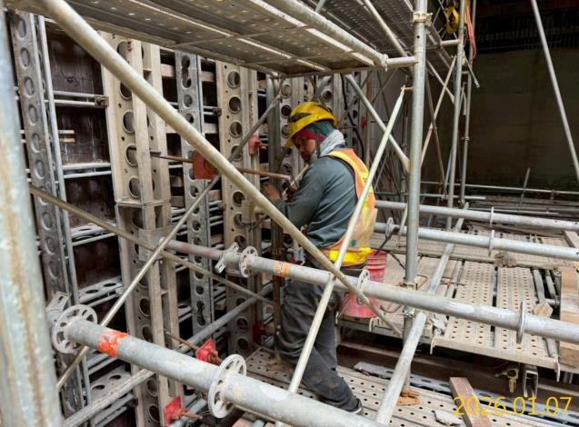 VS5通風豎井B1F 結構牆施作