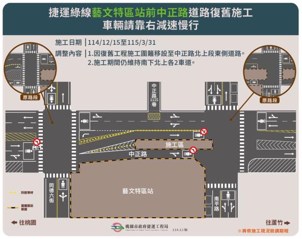 114.12.11_G11藝文特區站（展演中心）前中正路道路圍籬調整資訊_R7