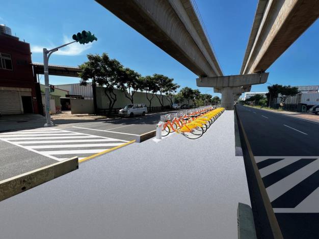 中央分隔島區域腳踏車停車場模擬圖