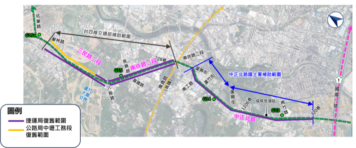 打造市民友善無礙行示範道路工程施工範圍