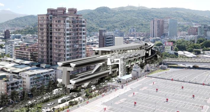 圖  桃園捷運棕線BR01與土城樹林線 LG21 站共構模擬圖