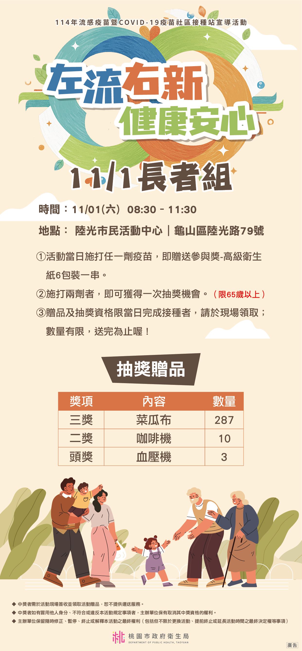 圖卡二、11月1日接種站活動資訊