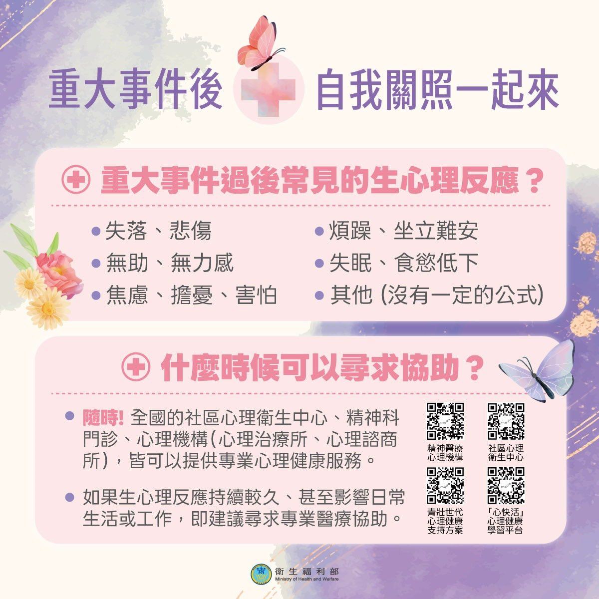 重大事件後桃園市衛生局籲善用心理資源照片，共2張