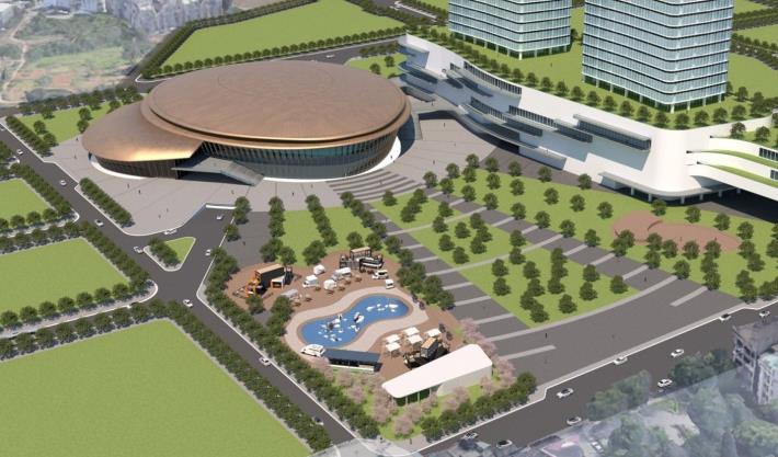 新建工程處-「中壢運動公園區段徵收工程－滯洪池工程」-模擬圖