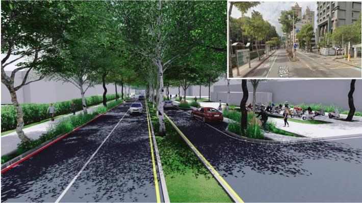 「成功路綠廊人本計畫」朝陽街以東到三民路口-模擬圖