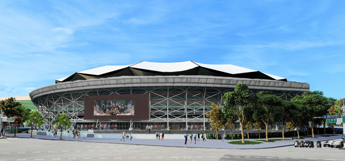 「桃園市立綜合體育館戶外景觀改善工程」示意圖