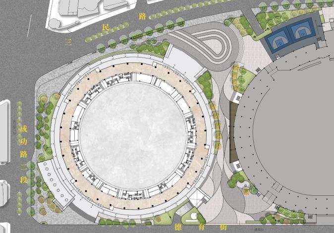 「桃園市立綜合體育館戶外景觀改善工程」平面配置圖