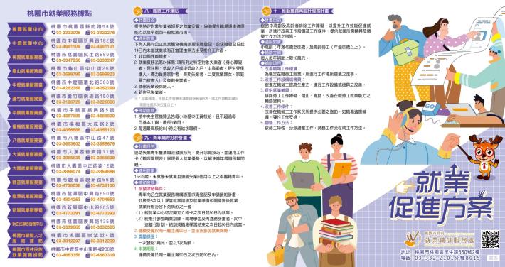 桃園市政府就業服務處就業促進方案宣導簡章-背面