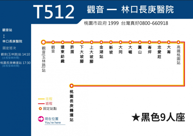 T512 九人座-觀音到長庚轉運站