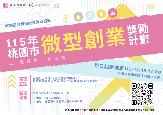 115年桃園市微型創業獎勵計畫_EDM